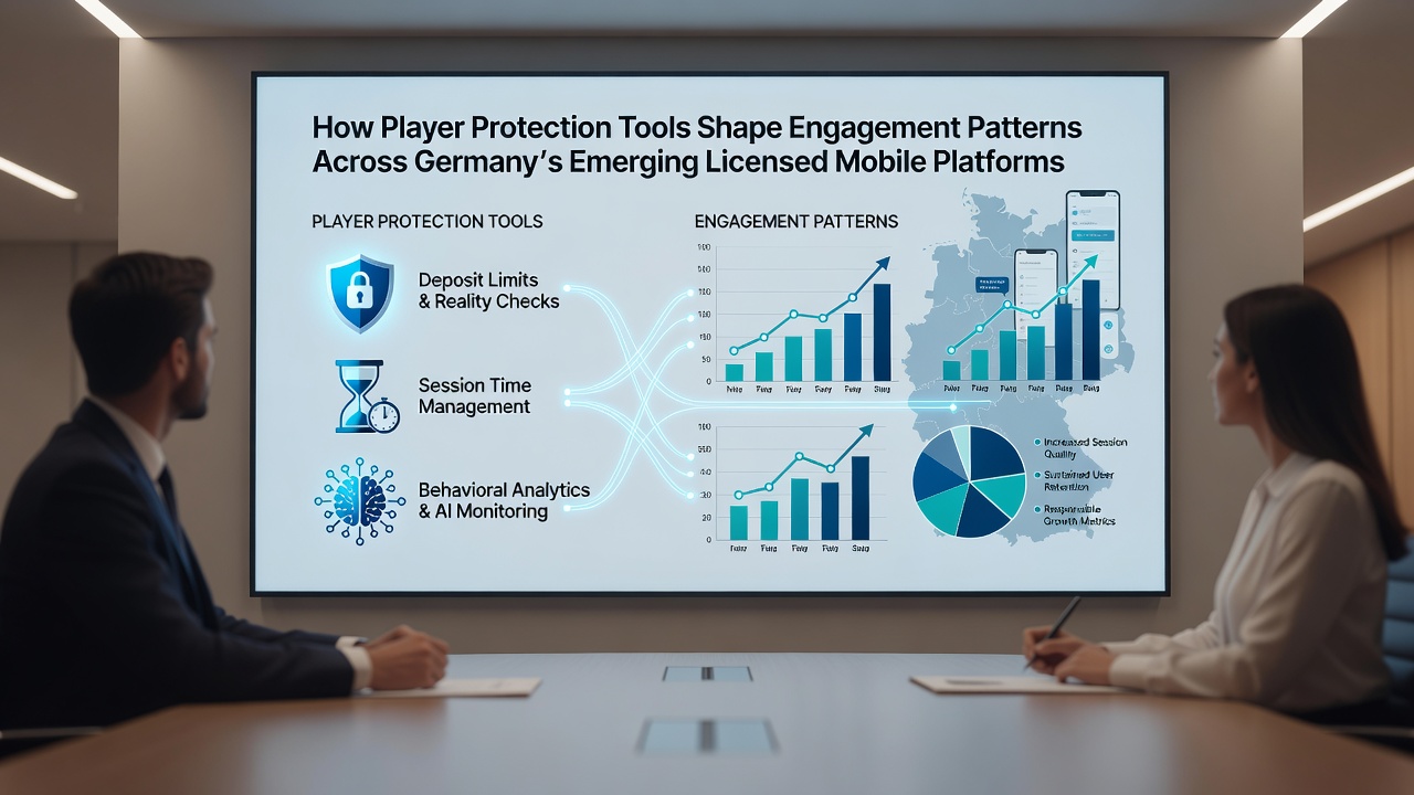 Mobile App-Oberfläche mit integrierten Spielerschutz-Optionen wie Limits und Reality-Checks auf einer deutschen lizenzierten Plattform
