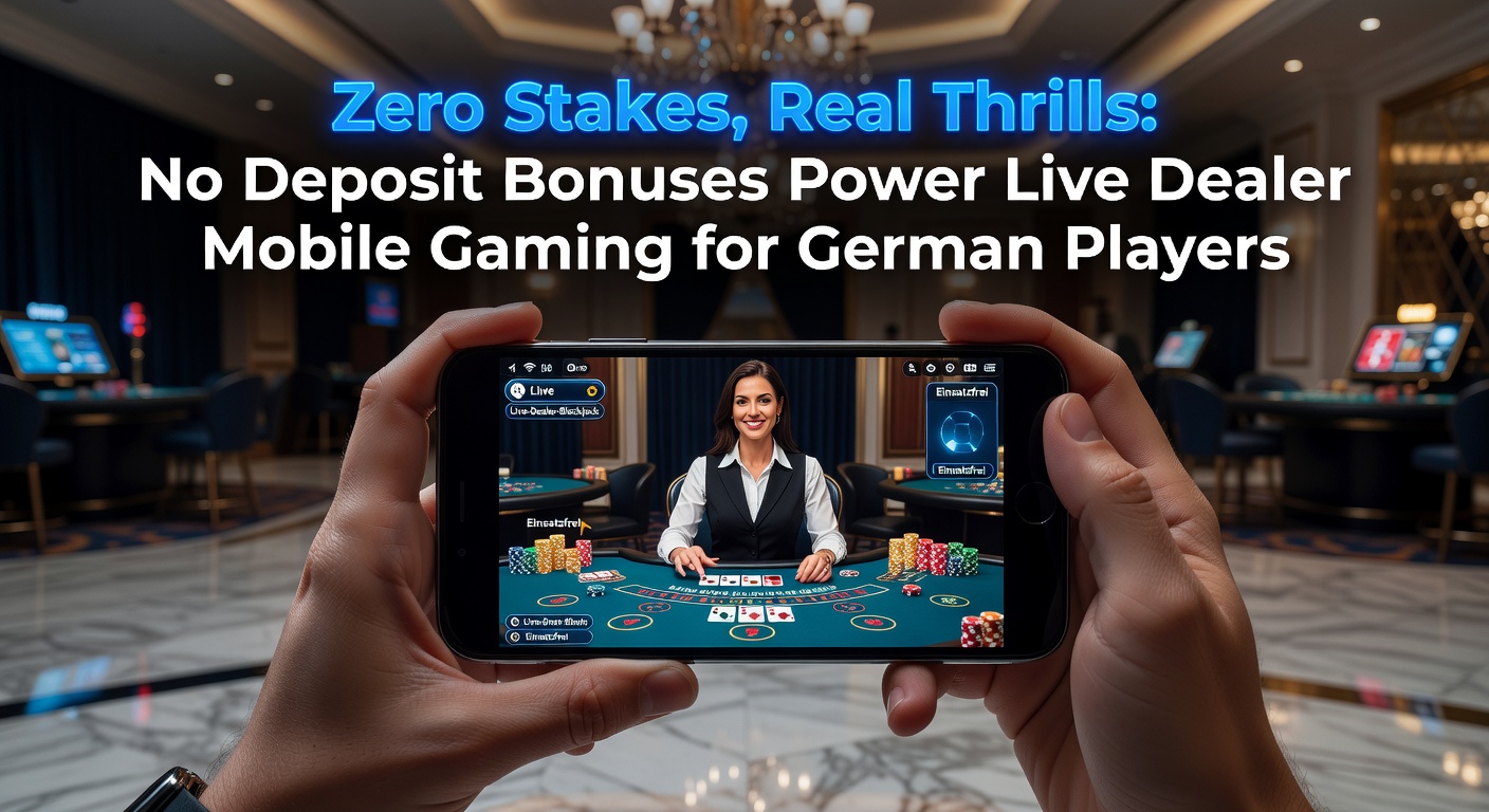 Smartphone mit Live-Dealer-Roulette-Tisch und No-Deposit-Bonus-Anzeige, das mobile Gaming für deutsche Spieler symbolisiert